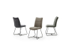 MCA Furniture Hampton Kufenstuhl (2-er Set) in Chenille Optik - Gestell in schwarz matt - Bezug in anthrazit - HAKS51AN