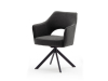 MCA Furniture Tonala Drehstuhl mit Armlehnen (2er-Set) - Gestell in schwarz matt - Bezug in anthrazit - TO4S79AN