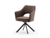 MCA Furniture Tonala Drehstuhl mit Armlehnen (2er-Set) - Gestell in schwarz matt - Bezug in cappuccino - TO4S79CX