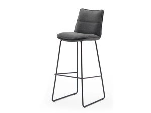 MCA Furniture Hampton Barstuhl (2er-Set) - Gestell in schwarz matt lackiert - Platte in cappuccino - HBFS51CX