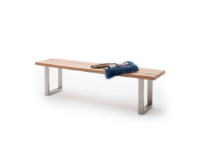 MCA Furniture Castello Bank - Maße in 160 cm - Gestell in Edelstahl gebürstet - Holz in Wildeiche lackiert - CAB160EW