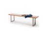 MCA Furniture Castello Bank - Maße in 220 cm - Gestell in Edelstahl gebürstet - Holz in Wildeiche lackiert - CAB220EW