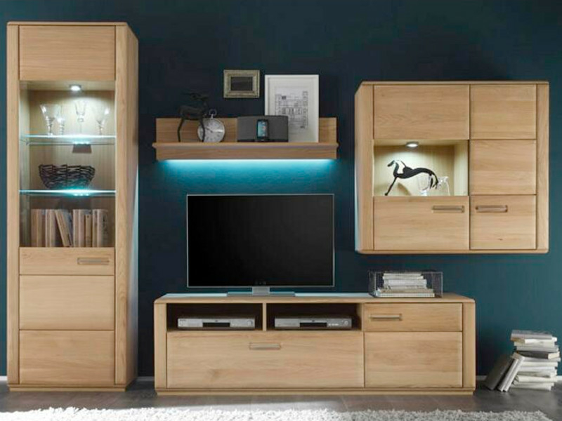 MCA Furniture Sena Wohnkombination 2 in Eiche Bianco - EB200W02