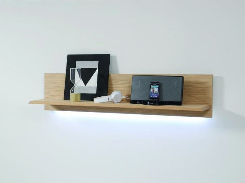 MCA Furniture Sena Wandboard 110cm in Kernbuche mit Beleuchtung - KB200T50