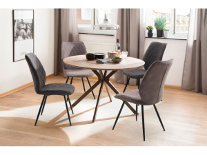 MCA Furniture Navarra 4-Fuß Stuhl (2-er Set) - Bezug in anthrazit - NARA57AN