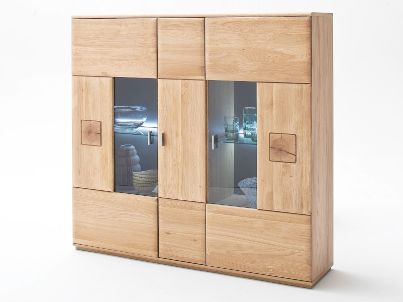 MCA Furniture Bologna Highboard T05 Eiche Bianco teilmassiv BOL11T05
