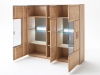 MCA Furniture Bologna Highboard T05 Eiche Bianco teilmassiv - mit Beleuchtung und Schalter - BOL11T05+005062ZB