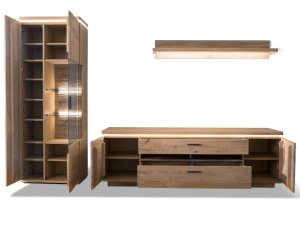 MCA Furniture Barcelona Wohnkombination 1, mit Beleuchtung - BAR14W01+005052ZB+05085ZB+005091ZB+005095ZB