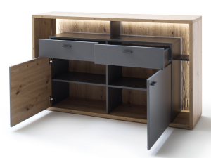 MCA Furniture Lizzano Sideboard, mit Beleuchtung - LIZ1QT01+070818ZB+007091ZB