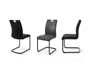 MCA Furniture Bilbao Schwingstuhl mit Griffloch (4-er Set) - Bezug in anthrazit - BISS35AN