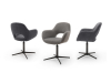 MCA Furniture Melrose Armlehnenstuhl (2-er Set) - Bezug anthrazit - Gestell Edelstahl - geschlossener Rücken - M1XE41AN