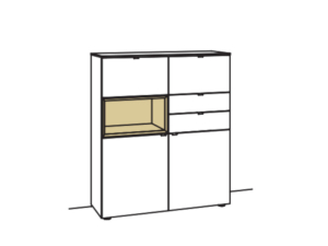 Venjakob Andiamo Home Highboard H425 offenes Fach links -...