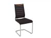 Venjakob Stuhl Lilli - Sitzfläche Ledergruppe C - Rücken Streifenoptik - Gestell Metall anthrazit matt - 2221-18+0205-..00