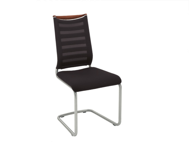 Venjakob Stuhl Lilli - Sitzfläche Ledergruppe D - Rücken Streifenoptik - Gestell Metall anthrazit matt - 2221-18+0205-..00