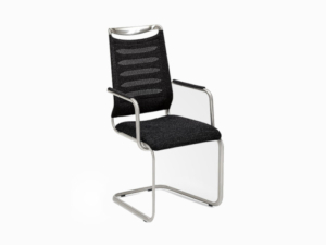 Venjakob Armlehnenstuhl Lilli Plus - Sitzfläche Stoffgruppe A - Rücken Design - Gestell Edelstahloptik - 2220-17+0210-..00