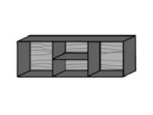 Musterring Trevio Hängeregale - Ausführung horizontal - mit Beleuchtung inklusive Akkueinheit - 1101A+9812+0147