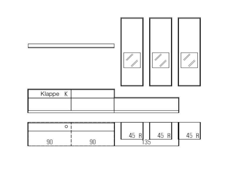 Musterring Kara-Frame Kombination 73318G (spiegelverkehrt) - Front PG2 - Korpushülle/Korpus PG2 - 73318G