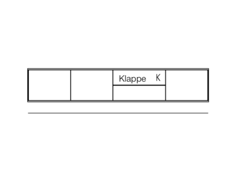 Musterring Kara-Frame Hängesideboard spiegelbildlich - Breite 242,2 cm - Tiefe 49,5 cm - Fronten PG2 - Korpushülle/Korpus PG2 - 73126G