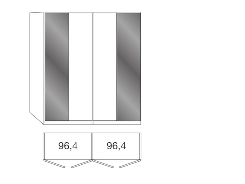 Musterring San Diego Drehtürenschrank - Korpus Kieselgrau - Höhe 216 cm - 4 türig - Glas Kieselgrau, außen Havanna - 391-545