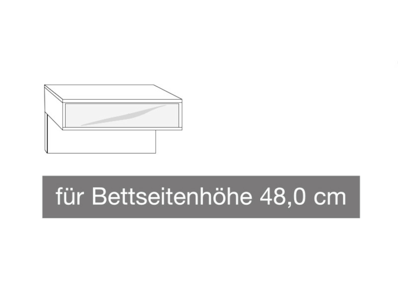 Musterring San Diego Konsole - Korpus Alpinweiß - Schublade Glas Kieselgrau - Höhe 48 cm - als Paar