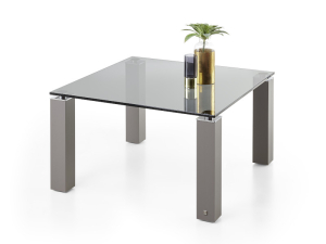 Musterring Fabia Multiplo Couchtisch Glas - 120x80 cm - Tischplatte Rauchglas - Füße Lack Schwarz - mit Ablageboden - mit Rollen - PM-SR-120+PM-BR+PM-F