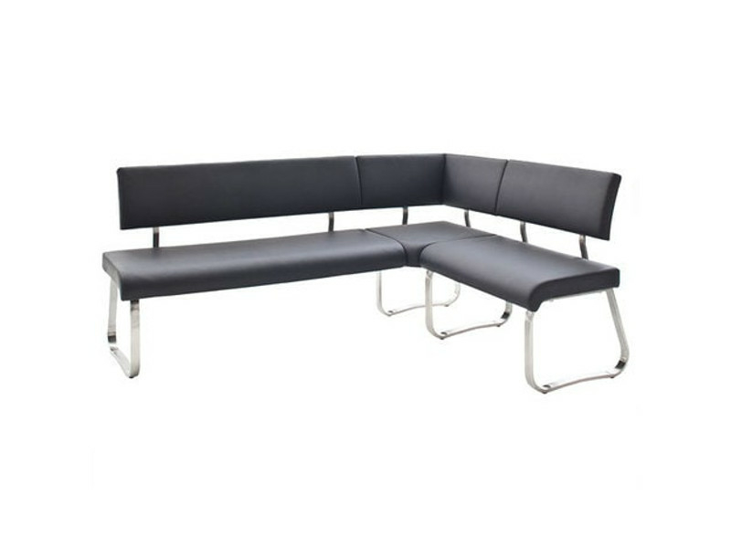 SALE - MCA Furniture Eckbank Arco Echtleder schwarz AREB20SX