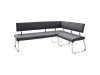 SALE - MCA Furniture Eckbank Arco Echtleder schwarz AREB20SX