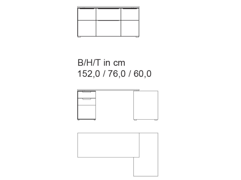 Decker Ramos HomeOffice Verwandlungs-Sideboard mit Schwenkoberboden 154281