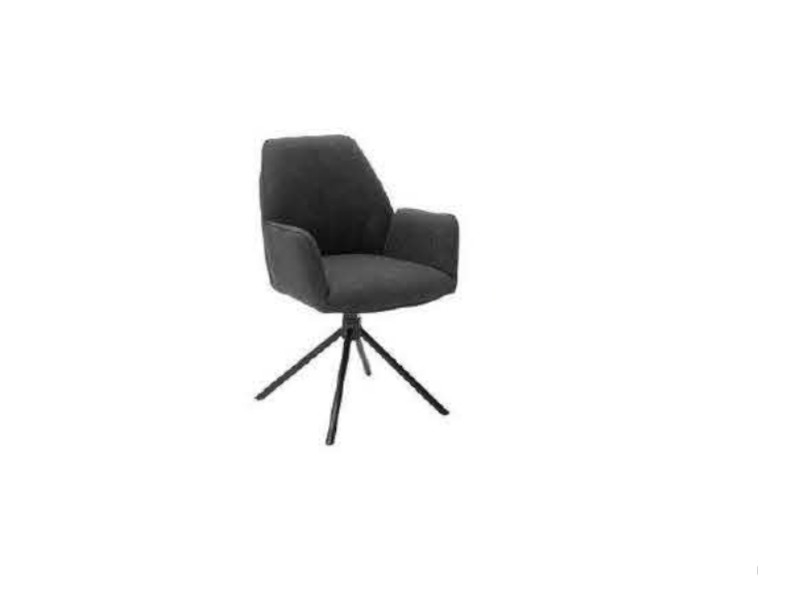 MCA Furniture Pemba 4 Fuß Stuhl (2er-Set) mit Armlehne - Bezug in anthrazit - PEAS03-AN