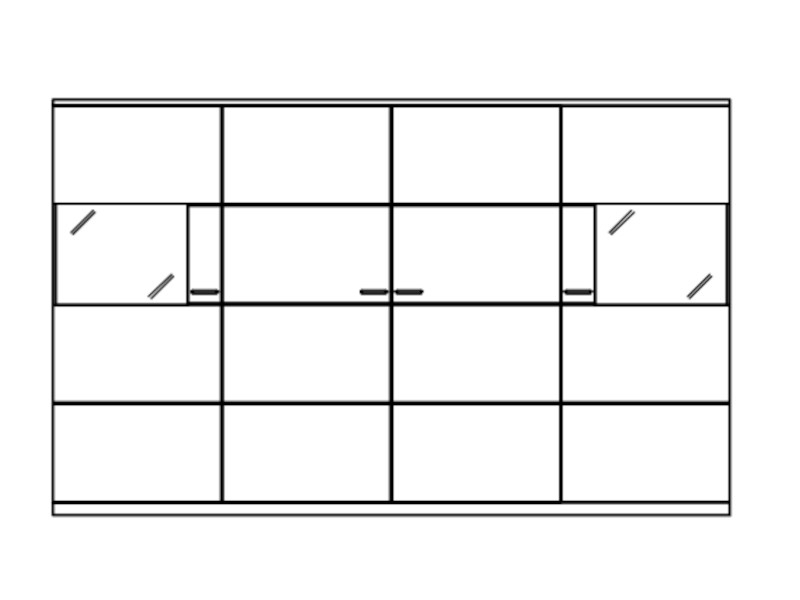 Musterring Kanto Highboard - Tiefe 39,1 cm - Korpus/Front Asteiche - Rückwände Lack PG2  - 43117