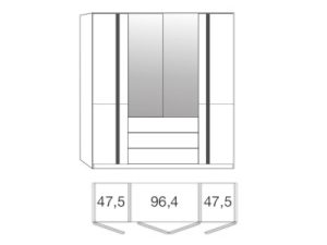 Musterring Sorrent Dreh- Falttüren-Funktionsschrank mit Spiegeltüren