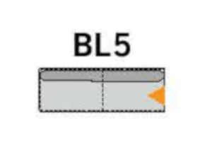 Element 3 klein, Abschluss links, Breite 191 cm - BL5