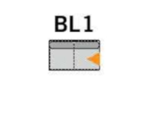 Element 2 klein, Abschluss links, Breite 111 cm - BL1