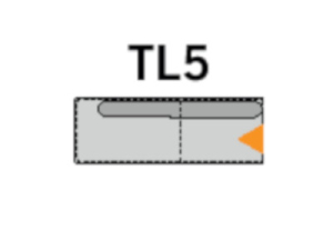 Element 3 klein, Abschluss links, Breite 191 cm - TL5