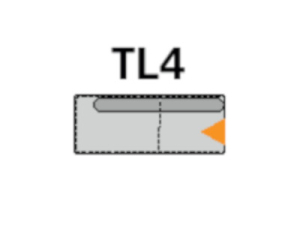 Element 2,5 groß, Abschluss links, Breite 171 cm - TL4
