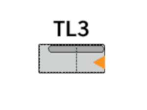 Element 2,5 klein, Abschluss links, Breite 151 cm - TL3