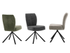 MCA Furniture KEA 4-Fuß Stuhl (2-er Set) - Bezug in anthrazit - Edelstahl gebürstet - KE4E97AN