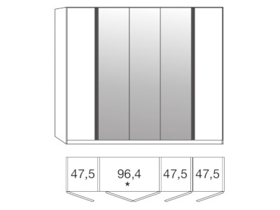Musterring Sala 2.0 Dreh-Falttürenschrank mit Spiegeltüren