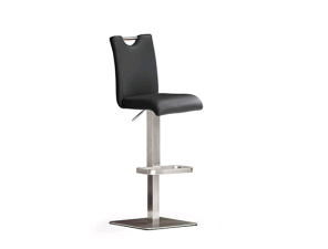 MCA Furniture Bardo 3 Barstuhl - Bodenplatte eckig - Bezug Echtleder schwarz - BAEE20SX