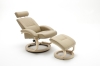 MCA Furniture Relaxsessel Miami 64002KN7 inkl. Hocker aus Kunstleder karamell Gestell in natur