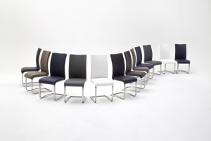 MCA Furniture Arco Schwingstuhl 1 (2-er Set) - Bezug in Lederoptik weiß Arco1EPW