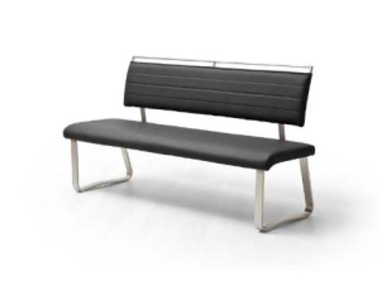 MCA Furniture Pescara Sitzbank II mit Rückenlehne und Griffleiste in Lederoptik - Bezug in braun - PB2L10BX