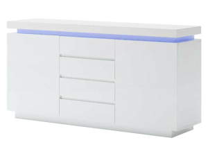 MCA Furniture TV Sideboard Ocean Hochglanz weiß lackiert inkl. LED Farbwechsel Beleuchtung 48983WW8