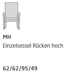Sessel MH - Rückenhöhe 95 cm